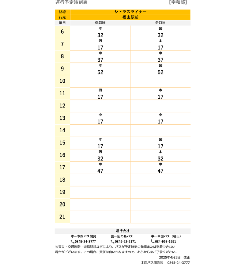 時刻表