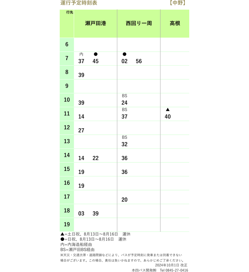 時刻表